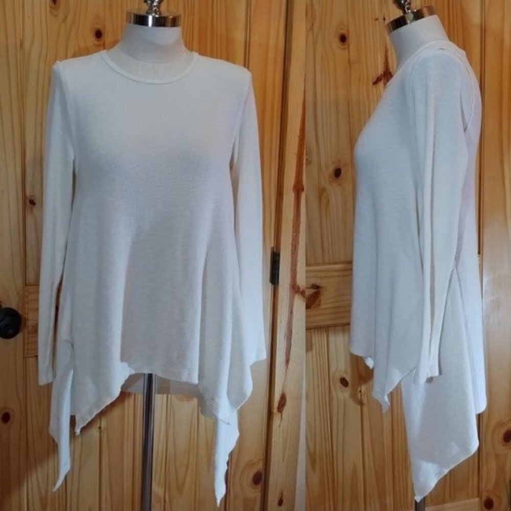 Dylan by True Grit NWT Thermal Tunic Top Womens Medium Asymmetric Hemā Ivory